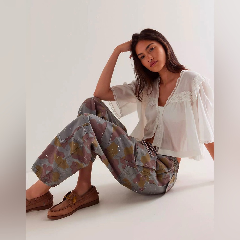 Free People Multicolor Camouflage Pants